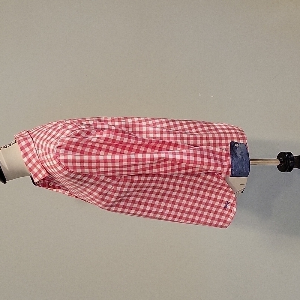 Talbots Button Down, Check Pattern, Denim Cuffs, … - image 2